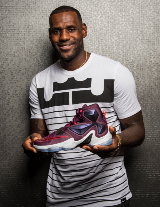 LeBron showing off the Zoom LeBron XIII at the press release in Akron, Ohio late September 2015.
